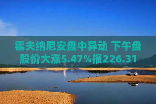 霍夫纳尼安盘中异动 下午盘股价大涨5.47%报226.31美元