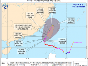 中央气象台10月2日06时继续发布台风橙色预警